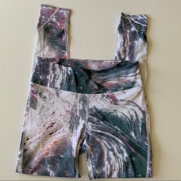 Fabletics Pants - Fabletics Powerhold Leggings Watercolor Print Mesh